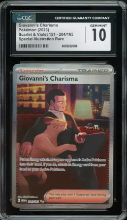 Giovanni's Charisma 204/165 Scarlet & Violet 151 CGC 10 Gem Mint Pokemon Card - Image 1