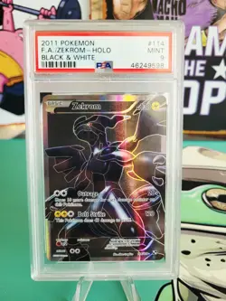 2011 Pokemon Zekrom Full Art Ultra Rare Holo Black & White 114/114 PSA 9 - Image 1