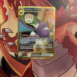 Team Rockets Crobat EX SV Destined Rivals Hyper Rare Gold 242/182 NM Pokemon TCG - Image 1