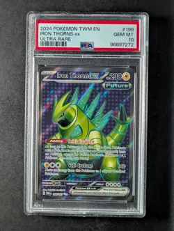 2024 Pokemon IRON THORNS EX #196/167 Twilight Masquerade Ultra Rare PSA 10 - Image 1