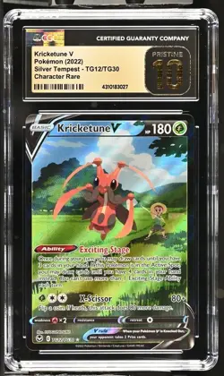 2022 Pokemon Kricketune V Full Art Silver Tempest TG12/TG30 PRISTINE CGC 10 - Image 1