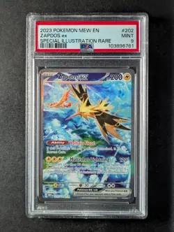 2023 Pokemon ZAPDOS EX #202/165 Scarlet & Violet 151 Special Illus. Rare PSA 9 - Image 1
