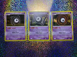 Pokemon TCG Regular: 66/123 Unown M; 69/132 Unown N; 70/132 Unown O - Image 1