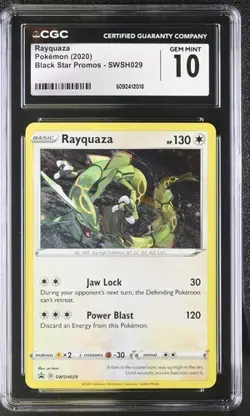 2020 Pokemon Rayquaza SWSH029 Black Star Promo Cosmos Holo - CGC 10 Gem Mint - Image 1