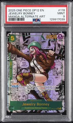 2025 ONE PIECE OP12-LEGACY OF THE MASTER #118 JEWELRY BONNEY PSA 9 - Image 1
