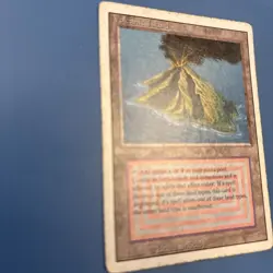 Volcanic Island, Magic the Gathering card revised edition, heavy play condition - Image 2