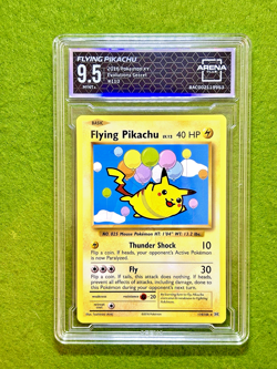 POKEMON Flying Pikachu TCG 9.5 MINT + CARD Evolution SECRET 2016 Pokemon XY #110 - Image 1