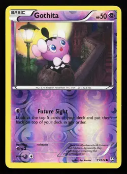 Gothita 55/124 Reverse Holo Common Dragons Exalted Pokemon Card - Image 1