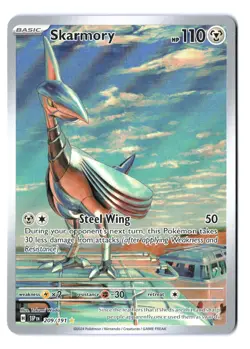 Pokemon TCG Skarmory 209/191SV08: Surging Sparks Illustration Rare Holo Card - Image 1