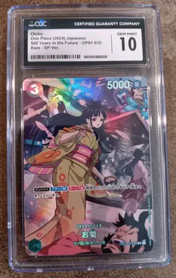 OKIKU CGC Gem Mint 10 - OP01-035 Rare SP Version One Piece Card Game TCG Alt Art - Image 1