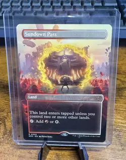 1 x Sundown Pass (Borderless) - Secrets of Strixhaven - NM-Mint - MTG - Image 1