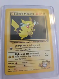 Vintage 1999 Lt. Surges Pikachu Gym Challenge Pokemon Card 81/132 - Image 1