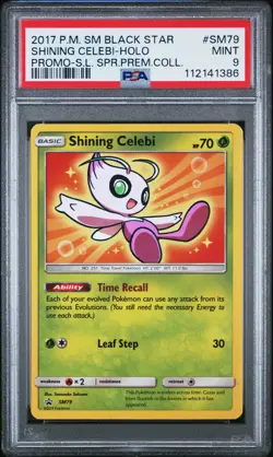 2017 POKEMON SM BLACK STAR PROMO SHINING CELEBI #SM79 PSA 9 MINT #112141386 - Image 1