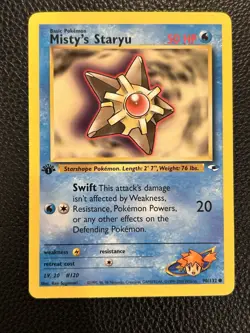 Pokemon TCG Misty's Staryu 90/132 Regular 1st Edition Common Gym Heroes Nm - Image 1