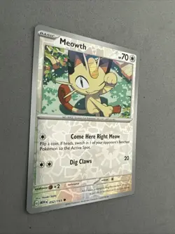 Pokemon TCG * Scarlet & Violet 151 * 052/165 Meowth C * REVERSE HOLO * NM - Image 2