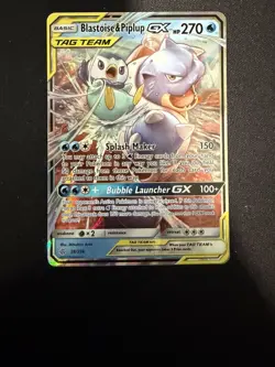 Pokemon Blastoise & Piplup GX - 38/236 SM - Cosmic Eclipse NM Ultra Rare - Image 1