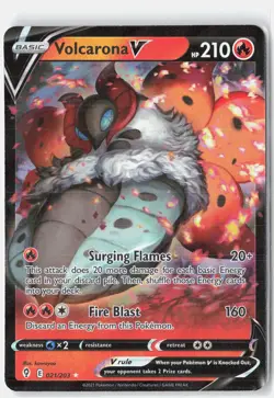Volcarona V 021/203 Holo V Rare Evolving Skies Pokemon Near Mint - Image 1