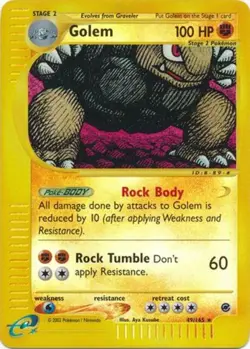 Heavily Played Golem - 49/165 - Rare - Reverse Holo Pokemon Expedition - Image 1