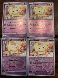 (4) Pokemon TCG Fidough 066/142 Reverse Holo LOT! Stellar Crown - Image 1