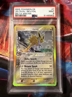 2005 POKEMON EX DELTA SPECIES #7 JOLTEON-REVERSE FOIL PSA 9 - Image 1
