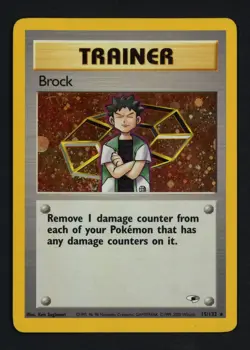 Brock 15/132 Gym Heroes Unlimited Holo Rare Pokemon TCG - Image 1