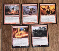 MTG 5 Red Rare Hanweir Garrison Abbot of Keral Keep Ash Zealot Zealous Conscript - Image 1