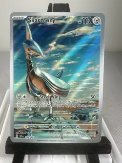Pokemon TCG Skarmory 209/191 Sv08: Surging Sparks Illustration Rare Holo NM - Image 1