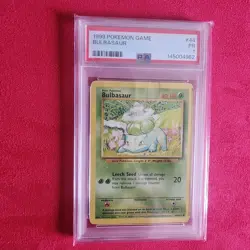 1999 POKEMON BASE SET 44/102 BULBASAUR PSA 1 Poor - Image 1