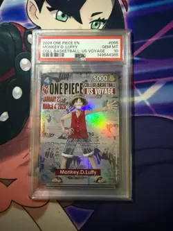 2026 One Piece EN Monkey D. Luffy P-055 College Basketball Promo PSA 10 GEM MT - Image 1
