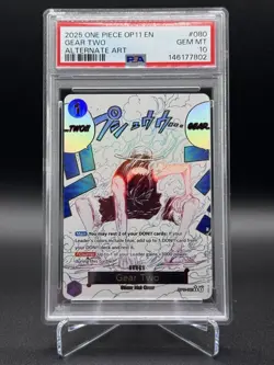 Gear Two Event Manga Alt Art PSA 10 - One Piece OP11-080 Divine Speed English - Image 1