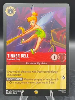 Disney Lorcana-Reign of Jafar-Tinkerbell - Insistent Fairy-#136-Base - Image 1