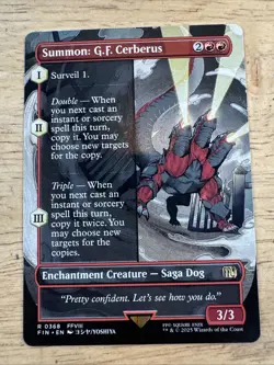 x1 Summon: G.F. Cerberus FIN Final Fantasy MTG 368 FULL ART BORDERLESS RARE 1x - Image 1