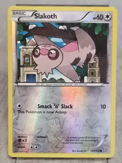 Slakoth 101/124 Common BW Dragons Exalted Reverse Holo Pokemon TCG - Image 1
