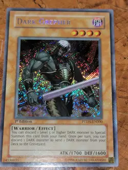 Yugioh Dark Grepher 1st Edition Secret Rare PTDN-EN000 NM Color Error - Image 1