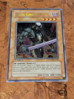Yugioh Dark Grepher 1st Edition Secret Rare PTDN-EN000 NM Color Error - Image 2
