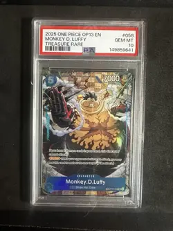 2025 ONE PIECE OP13-CARRYING ON HIS WILL TREASURE RARE MONKEY D. LUFFY PSA 10 - Image 3