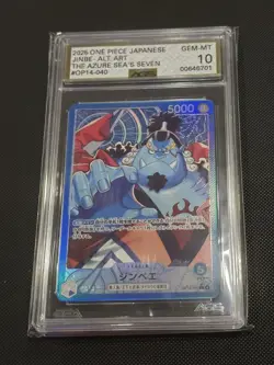 One Piece The Azure Sea’s Seven Jinbe OP14-040 Alt Art Leader JPN AGS 10 - Image 1