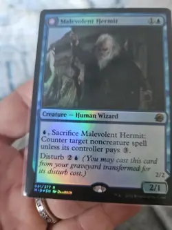 MTG MID Malevolent Hermit FOIL HOLO Innistrad: Midnight Hunt 061/277 PACK FRESH - Image 2