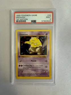 1999 Pokemon - 1st Edition Shadowless Drowzee Base Set 49/102 - PSA 9 MINT! WOTC - Image 2