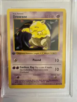 1999 Pokemon - 1st Edition Shadowless Drowzee Base Set 49/102 - PSA 9 MINT! WOTC - Image 3
