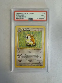 1999 Pokemon - 1st Edition Shadowless Raticate Base Set 40/102 PSA 9 Mint! WOTC - Image 1