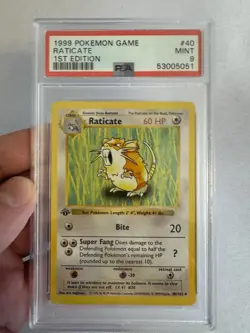 1999 Pokemon - 1st Edition Shadowless Raticate Base Set 40/102 PSA 9 Mint! WOTC - Image 2