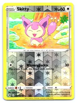 Skitty Pokemon Reverse Holo Common SWSH08: Fusion Strike 210/264 - Image 1