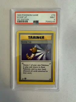1999 Pokemon - 1st Edition Shadowless Scoop Up Rare Base Set 78/102 PSA 9 Mint! - Image 1