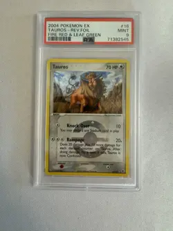 2004 Pokemon Tauros Reverse Holo Rare EX Fire Red & Leaf Green 10/108 PSA 9 Mint - Image 3