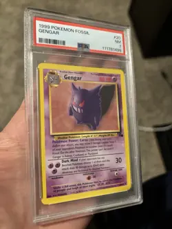 Pokemon Gengar Fossil 20/62 Rare Holo PSA 7 English 1999 Card - Image 2