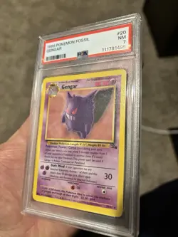 Pokemon Gengar Fossil 20/62 Rare Holo PSA 7 English 1999 Card - Image 3