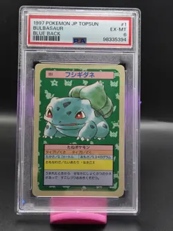 PSA 6 Bulbasaur 1997 Topsun Blue Back No Number 1st Print Pokemon Card - Image 1