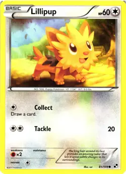 Pokemon TCG Lillipup 81/114 Black & White Common VLP - Image 1