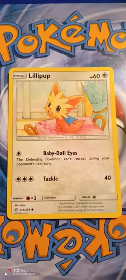 Pokemon TCG Lillipup Sun & Moon - Cosmic Eclipse 174/236 Regular Common-NM - Image 1